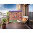 QUICK STAR Paravent Outdoor Wetterfest 180 x 178 cm Retro Flowers | Raumteiler Stellwand Innen | Garten & Balkon Sichtschutz Blickdicht