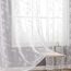 BGment Transparente Vorhänge, besticktes Blattmuster, lichtfilternd, botanisch, halbtransparent, mit Ösen, für Schlafzimmer, 160 cm lang, 2 Paneele, 132 x 160 cm, Weiß