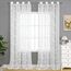 BGment Durchsichtige Vorhänge, 274,3 cm lang, extra lang, besticktes Rankenmuster, lichtfilternd, Kunstleinen, Fenster, halbtransparent, Voile-Vorhänge für Wohnzimmer, 132 x 274 cm, Weiß