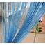 Ave Split Dekorativer Tür-Fadenvorhang, Wandpaneel mit Fransen, Sichtschutz, Quasten-Panel für Zuhause, 100 x 200 cm, Himmelblau 18