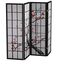 Roundhill Furniture Schwarzer japanischer Raumteiler mit 4 Paneelen, Pflaumenblüte