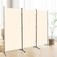 CHOSENM 3 Panel Folding Privacy Screens, 6 FT Tall Wall Divider with Metal Frame, Freistehender Raumteiler für Office Bedroom Study (3 Panel, Beige)