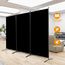 CHOSENM 3 Panel Folding Privacy Screens, 6 FT Tall Wall Divider with Metal Frame, Freistehender Raumteiler für Office Bedroom Study (3 Panel, Black)