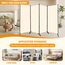 CHOSENM 4 Panel Folding Privacy Screens, 6 FT Tall Wall Divider with Metal Frame, Freistehender Raumteiler für Office Bedroom Study (4 Panel, Beige)