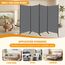 CHOSENM 4 Panel Folding Privacy Screens, 6 FT Tall Wall Divider with Metal Frame, Freistehender Raumteiler für Office Bedroom Study (4 Panel, Grau)