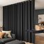 Raumteiler Vorhänge Flexible Deckenschienen Set Vorhangschiene Deckenhalterung Verdunkelungsvorhang für Wohnzimmer Schlafzimmer Deckenvorhangstange Sichtschutz Trennwände Paneele B100xH84 Schwarz