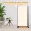 CHOSENM 4 Panel Folding Privacy Screens, 6 FT Tall Wall Divider with Metal Frame, Freistehender Raumteiler für Office Bedroom Study (4 Panel, Beige)