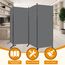 CHOSENM 4 Panel Folding Privacy Screens, 6 FT Tall Wall Divider with Metal Frame, Freistehender Raumteiler für Office Bedroom Study (4 Panel, Grau)