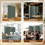 JOSTYLE Faltbarer Sichtschutz Raumteiler, 4 Paneele, 1,8 m hoch, freistehend, extra breit, Rattan, Raumteiler, Trennwand, Trennwände, Grau