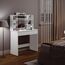 WOLTU Schminktisch mit LED-Beleuchtung, Einstellbarer Helligkeit, 2 USB-Ports, Frisiertisch Kosmetiktisch mit Spiegel, 2 Schubladen, 4 offene Ablagen, Make-up Tisch für Schlafzimmer, Weiß MB6112ws