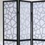 Roundhill Furniture Raumteiler mit 4 Paneelen, Holzrahmen, Schwarz, 178 x 2,5 x 178 cm