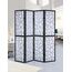 Roundhill Furniture Raumteiler mit 4 Paneelen, Holzrahmen, Schwarz, 178 x 2,5 x 178 cm