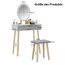 YU YUSING Schminktisch mit Beleuchtung Spiegel,Frisiertisch mit Schubladen, Kosmetiktisch mit gepolstertem Hocker, Kommode Make-up Tisch, Tisch für Frau, Modern（Oval）