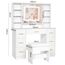 ANWBROAD Große Schminktisch mit LED-Beleuchtung und Steckdosen Moderner Weiß Kosmetiktisch mit Spiegel und Hocker 7 Schubladen und 4 Ablagen Frisiertisch 140×100×40cm BDT65W