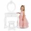 Green series Kinder Schminktisch aus Holz mit Spiegel & Hocker – Toaletttisch Mädchen mit Schublade & Aufklebern | Kinder Schminkkommode Holz, Schminktisch Kinderzimmer, Geschenk für Mädchen – GS3310