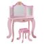 KidKraft Schminktisch Prinzessin mit Spiegel und Hocker aus Holz für Kinder, Frisiertisch mit Schublade und Stuhl, Kindertisch mit Hocker, Kinderzimmer Möbel, 76123