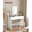 VASAGLE Dressing Table with Large Mirror,100x40x140cm, weihnachten, White RDT163W01