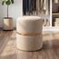 Duhome Sitzhocker Rund, Schminkhocker Samt Gepolsterter Polsterhocker Schminktisch Hocker Ottoman für Wohnzimmer Schlafzimmer Kinderzimmer, Cappuccino