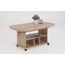 Hela Tische, Funktionscouchtisch Babsi, Holzwerkstoff melaminbeschichtet, Sonoma Eiche, höhenverstellbar 53-63cm, ausziehbar 107-157cm, auf Rollen