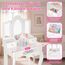 Green series Kinderplay Kids Vanity Table with Mirror – Sturdy Wooden Dressing Table – for Girls’ Bedroom & Pretend Play – White Finish