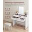 VASAGLE Dressing Table with Large Mirror,100x40x140cm, weihnachten, White RDT163W01
