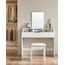 VASAGLE Dressing Table with Large Mirror,100x40x140cm, weihnachten, White RDT163W01