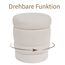 Duhome Ottoman Drehbar Rund Polsterhocker mit Stauraum Sitzhocker mit Deckel Stauhocker für Schlafzimmer Wohnzimmer Flur