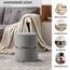Duhome Sitzhocker Rund, Schminkhocker Samt Gepolsterter Polsterhocker Schminktisch Hocker Ottoman für Wohnzimmer Schlafzimmer Kinderzimmer, Grau