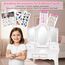 Green series Kinderplay Kids Vanity Table with Mirror – Sturdy Wooden Dressing Table – for Girls’ Bedroom & Pretend Play – White Finish