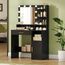 Hzuaneri Schminktisch mit Spiegel und 10 LED-Leuchten, Schminkkommode mit 3 Ablagen & 4 offenen Fächern, Schminktisch mit Großer Schublade & Schrank, Schwarz VT08106X