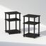 Furinno Just 3-stufiger Turn-N-Tube-Nachttisch mit offenem Stauraum, 2er-Pack, Americano/Schwarz
