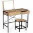 IDMarket - Schminktisch LUIS Klappspiegel mit Hocker Industriedesign