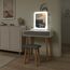 YU YUSING Schminktisch mit Beleuchtung,Frisiertisch mit Spiegel Schubladen,Kosmetiktisch mit gepolstertem Hocker, Kommode Make-up Tisch, Tisch für Frau, Modern