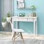 STHOUYN Home Office Kleine Schreibtisch mit Drawers Schlafzimmer, Studietisch für Erwachsene/Student, Vanity Make-up Dressing Tisch Speichern Raum Gifts Weiß (weiß)