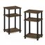 Furinno Just 3-stufiger Turn-N-Tube-Nachttisch mit offenem Stauraum, 2er-Pack, Columbia Walnuss/Schwarz