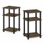 Furinno Just 3-stufiger Turn-N-Tube-Nachttisch mit offenem Stauraum, 2er-Pack, Columbia Walnuss/Schwarz