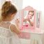 Teamson Kids Childrens Rosa Holz-Schminktisch und Hocker Spiegel TD-11670K