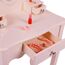 Schminktisch Kinder, Frisiertisch Mädchen mit Spiegel, Hocker und 3 Schubladen MDF Holz, Rosa, 50 x 30 x 104.5 cm