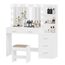 Rovaurx 118,6 cm W Make-up-Set mit Lichtern und Spiegel, Schminktisch mit 5 Schubladen, 3 Beleuchtungsfarben, Schminktisch für Schlafzimmer, Studio, Weiß RSZT106WD