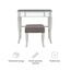 Linon Silver Vanity Set Harper Silber Schminkset, Polyurethan, 32" W x 18" D x 46.75" H