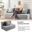 JKMAX Klappbares Schlafsofa für Doppelbett, 4-in-1-Futoncouch mit Kissen, hochdichter Memory-Schaum-Futonstuhl, wandelbare faltbare Matratze mit waschbarem, modernem Leinenbezug für Wohnzimmer
