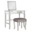Linon Silver Vanity Set Harper Silber Schminkset, Polyurethan, 32" W x 18" D x 46.75" H