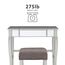 Linon Silver Vanity Set Harper Silber Schminkset, Polyurethan, 32" W x 18" D x 46.75" H