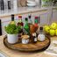 Farmhouse Lazy Susan Drehteller-Organizer aus Eichenholz, 45,7 cm, rund, aus Holz, Organisation und Aufbewahrung für Esstisch, Speisekammer, Küche, Arbeitsplatte, Schrank, Heimdekoration, Walnussholz