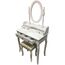 Schminktisch, Set mit Hocker und Spiegel, 5 Schublade, weiß, Frisiertisch, Make-up, Schlafzimmer, von Redstone
