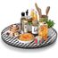 Lazy Susan Drehteller, rund, kariert, dekoratives Tablett, groß, für Esstisch, Speisekammer, Küche, Bad, Arbeitsplatte, Schrank, Heimdekoration