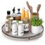 Lazy Susan Drehteller aus Eichenholz, 40,6 cm, für Schrank, Bauernhaus, rund, Holz, Lazy Susan, Organisation und Aufbewahrung für Esstisch, Speisekammer, Küche, Bad, Arbeitsplatte, Schrank
