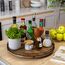 Farmhouse Lazy Susan Drehteller-Organizer aus Eichenholz, 40,6 cm, rund, aus Holz, Organisation und Aufbewahrung für Esstisch, Speisekammer, Küche, Arbeitsplatte, Schrank, Heimdekoration, Walnussholz