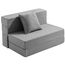 JKMAX Klappbares Schlafsofa für Doppelbett, 4-in-1-Futoncouch mit Kissen, hochdichter Memory-Schaum-Futonstuhl, wandelbare faltbare Matratze mit waschbarem, modernem Leinenbezug für Wohnzimmer