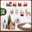 Weihnachtsdorf-Sets, 33 cm, Eichenholz, Lazy Susan für Tischdekoration, Tischdekoration für Tisch, Weihnachtsdekoration, Bäume, Schneemann, Elefant, Weihnachtsmann, Rentier, Zug für Festliche